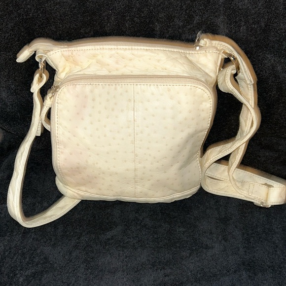 Leather Crossbody bag, off-white color, a small size - Picture 1 of 4